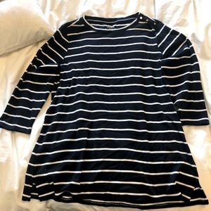 Chico’s navy striped tunic top, size 2